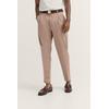 Bundfaltenhose BUGATTI, Herren, Gr. 36, Länge 32, 50, beige, 98% Baumwolle, 2% Elasthan, unifarben, casual, loose fit, Hosen, mit Satin-Stretch
