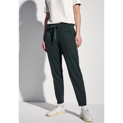 Stoffhose STREET ONE, Damen, Gr. 36, Länge 30, grün (hunter grün), Stoff, 82% Polyester, 18% Elasthan, unifarben, casual, gerade knöchelfrei, Hosen, Middle Waist Image