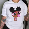 Cartoon Kleines Mädchen Weiß Gedruckt Baumwolle T Shirt Sommer Casual Große Größe frauen Top Hohe