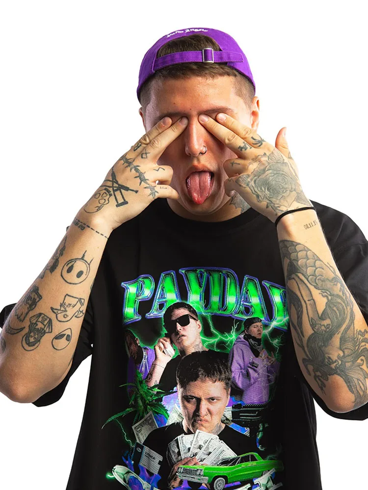 Männer T-Shirt Baumwolle y2k koreanische Ästhetik übergroße Hip Hop Unisex Harajuku Vintage Streetwear Kleidung Tops Mode Grafik