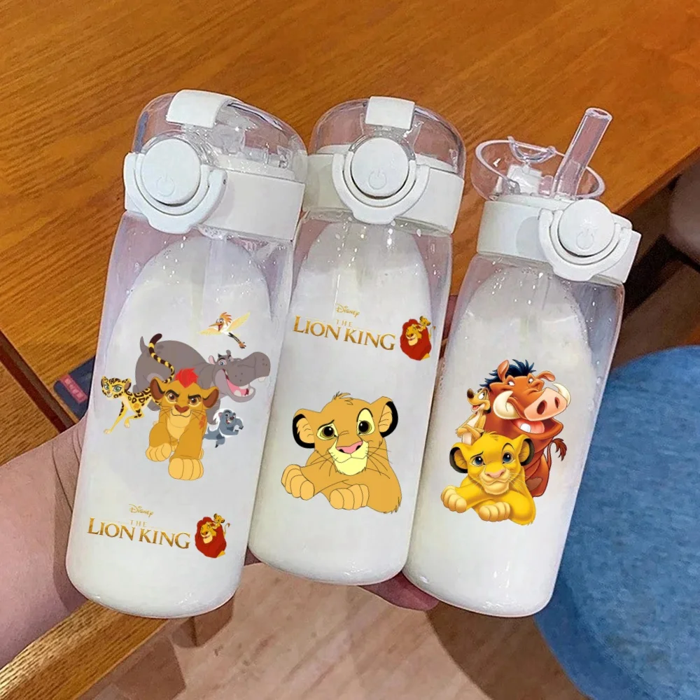 Disney Lion King Cup Klare Marke Hochwertige Wasserflasche Simba Outdoor Sport Auslaufsicher Niedliche Kunststoff-Schulwasserflasche 400 ml Image