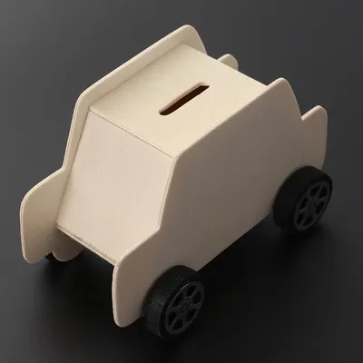 Geldbank für Kinder Schweinchen Erwachsene DIY Spartopf Holz münze Mini Couch Puppenhaus Image