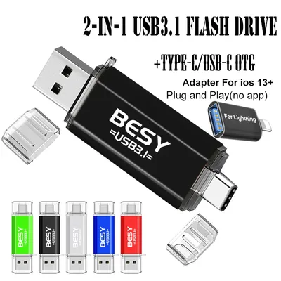 TYPE-C USB-Flash-Laufwerk 128 GB Stiftlaufwerk mit echter Kapazität 64 GB Kostenloser Image