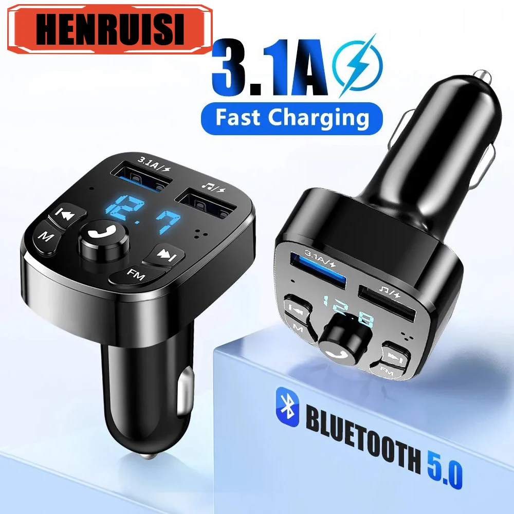 Dual USB Schnell Ladegerät Auto MP3 Player FM Bluetooth Empfänger Bluetooth Kompatibel 5,0 FM Sender USB-Stick Stecker Auto Kit Image