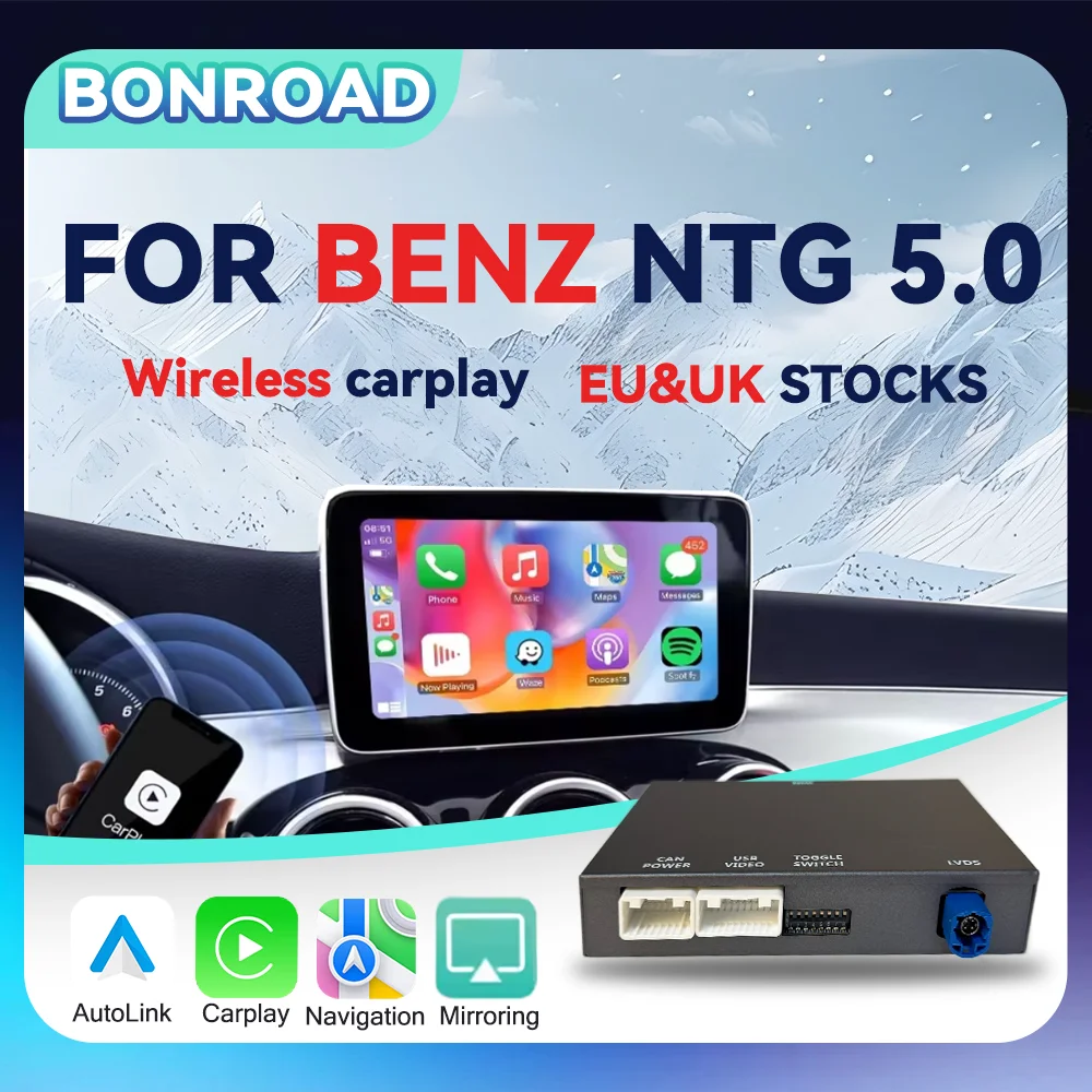 Bonroad Für NTG 5,0 Wireless CarPlay Adapter Android Auto Modul Für Benz Für C GLC W205 EINE CLA GLA B E GLE CLS Mit Bluetooth Image