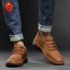 Herrenschuhe aus echtem Leder, Vintage-Stil, Business, brauner Stil, formelle Party, Alltag, Büro, Outdoor, warme Herbst- und Winterschuhe
