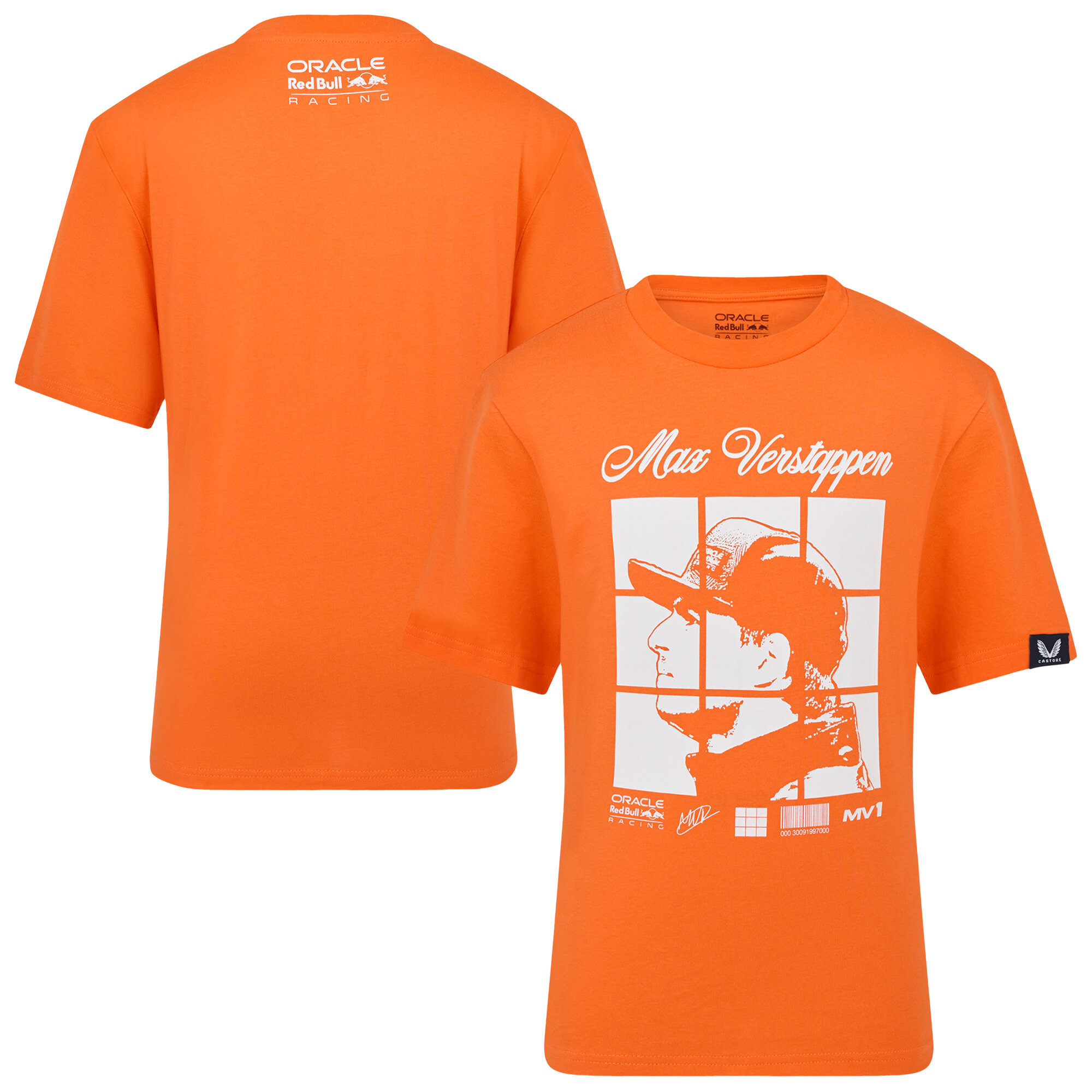 Red Bull Racing Max Verstappen Puzzle-Fahrer-T-Shirt – Orange – Kinder Image
