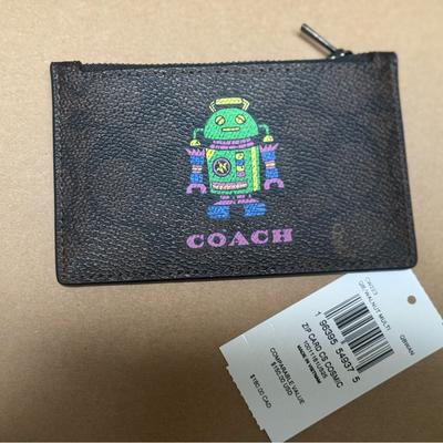 Coach Bags | Coach Cosmic Zip Card Case With Robot Print Cw223 Walnut Multi | Color: Brown | Size: Os