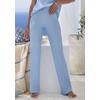 Homewearhose FRENCH CONNECTION, Damen, Gr. 32/34, N-Gr, blau (blau, meliert), Rippstrick, Obermaterial: 50% Viskose (LENZING ECOVERO), 28% Polyester, 22% Polyamid, meliert, unifarben, modisch, bequem lang, Hosen, mit elastischem Bündchen, Loungewear