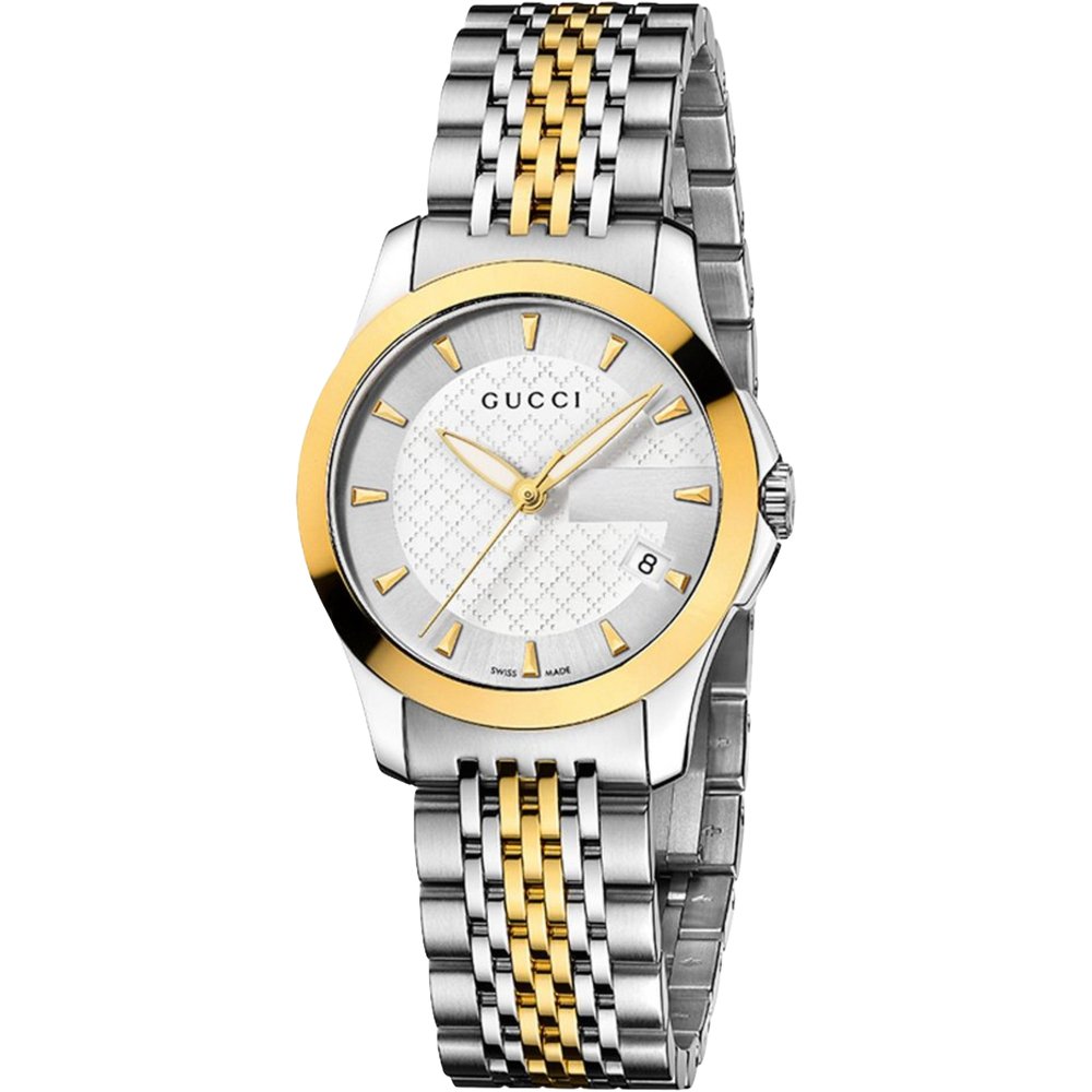 Gucci Womens YA126511 G-timeless Two-tone Ladies Watch - Silver & Gold - One Size | Gucci Sale | Discount Designer Brands