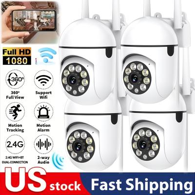 TEMU 4pcs App 1080p Hd Outdoor Wifi Pet Camera, Wireless, High- Lens, 360Â° Tilt/, Color Night Vision, Audio, Motion Tracking And Detection For Indoor Safety, Connection