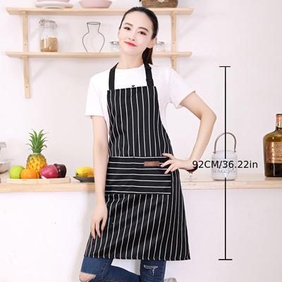 TEMU 1pc, Apron, Striped Adjustable Apron, Neutral Apron With Pockets, Cooking Kitchen Chef's Apron, Women's Men's Home Kitchen, Kitchen Supplies