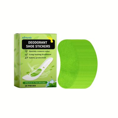 TEMU 20pcs Deodorant Shoe Stickers, Breathable And Sweat-absorbing, Comfortable And Refreshing Invisible Anti-odor Insoles, Shoe Care Accessories