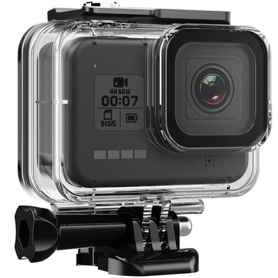 TEMU Black Waterproof Housing Case Set - 196ft/60m, Underwater Protective Shell With Bracket For Diving, Surfing, Cycling & , Parachute, Climbing, Accessories