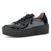 Plateausneaker GABOR, Damen, Gr. 38, schwarz, Lackleder, glänzend, casual, Schuhe, Freizeitschuh, Halbschuh, Schnürschuh mit Best Fitting-Ausstattung