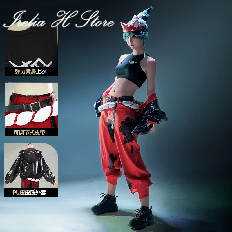 Vorverkauf Irelia H Store Kiriko von OW2 Kiriko Cosplay Kostüm Damenmode Jacke Hose Image