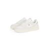 Plateausneaker TOMMY HILFIGER "ESSENTIAL BASKET SNEAKER", Damen, Gr. 35, beige (ecru), Leder, Textil, Lederimitat, sportlich, Schuhe, Freizeitschuh, Halbschuh, Schnürer mit Logoflaggen-Emblem
