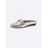 Slipper CASUAL LOOKS, Damen, Gr. 40, silber (silberfarben), Leder, sportlich, Schuhe