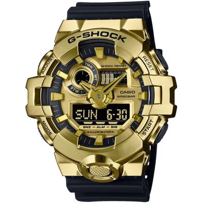 Chronograph CASIO G-SHOCK, schwarz, goldfarben, Armbanduhren, Herren, Quarzuhr, Armbanduhr, Herrenuhr, bis 20bar wasserdicht, Resinarmband Image