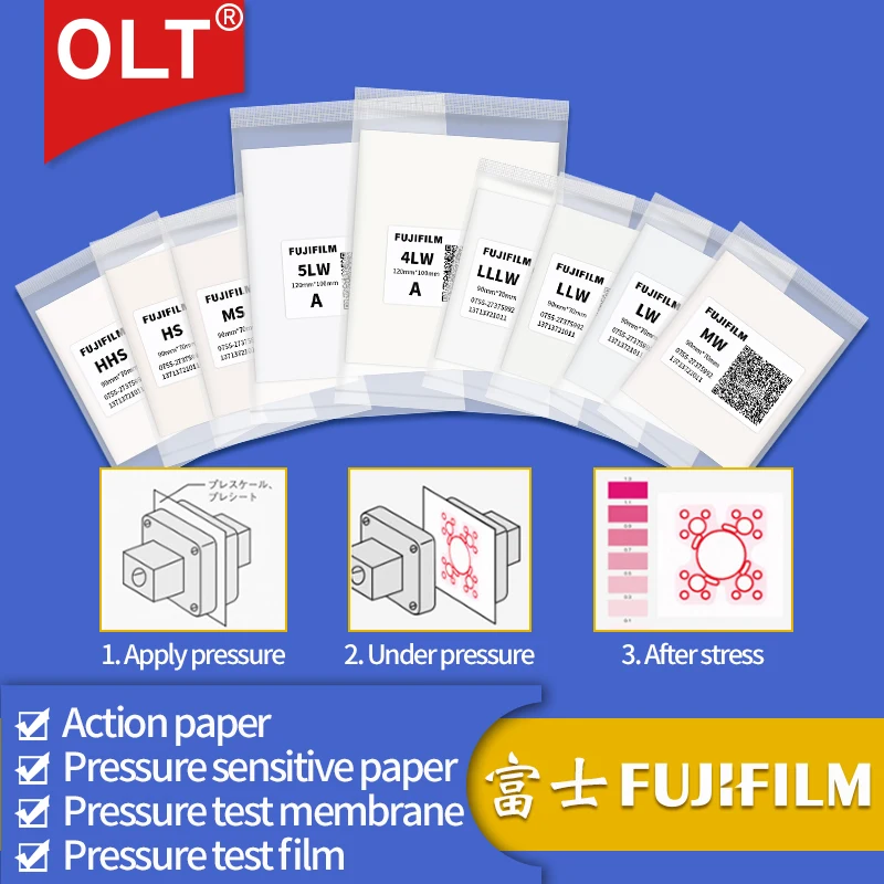 Fuji Druckmessfolie LLLW LLW LW MS MW HS HHS 4LW 5LW FUJIFILM druckempfindliches Papier Proben-Testkit Image