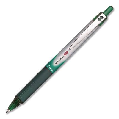Pilot VBall RT Liquid Ink Rollerball Pen, Retractable, Fine 0.7 mm, Green Ink, Green/White Barrel (PIL26209EA) Each Pilot® Rollerball Pens