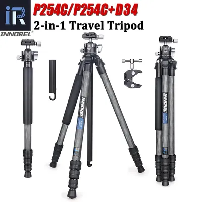 INNOREL P254C Carbon Tripod Portable Compact Lightweight Travel Stand for Digital DSLR Camera with Special-Shaped Center Column
