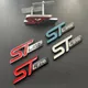 3D Metallo ST Linea Logo Auto Griglia Anteriore Emblema Adesivo Baule Posteriore Distintivo Per Ford Kuga MK3 MK4 S Max Focus Puma Fiesta Accessori