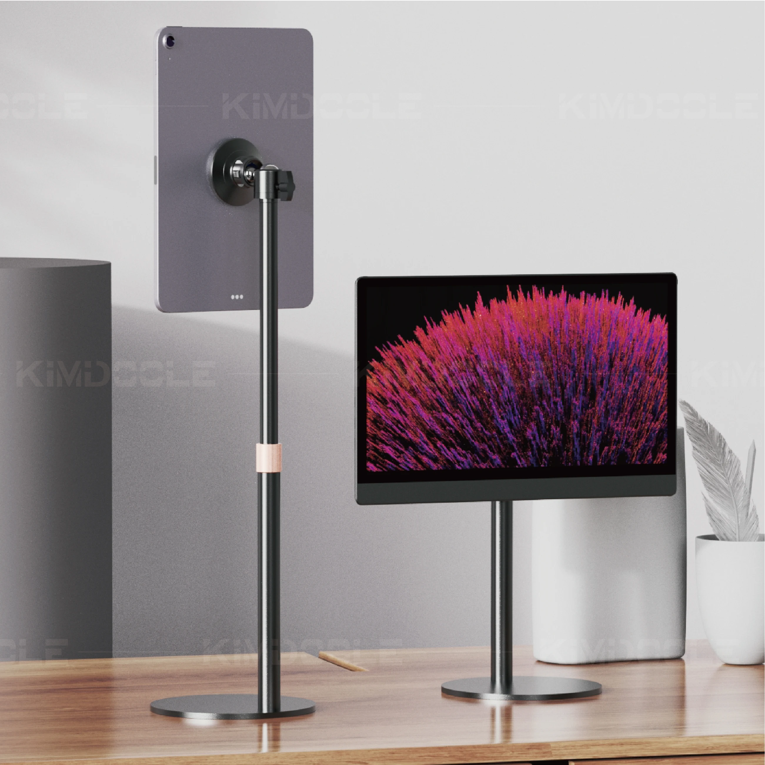 Artpowers Supporto per monitor portatile Supporto per tablet per monitor magnetico regolabile in altezza Monitor per montaggio su scrivania a basso profilo indipendente