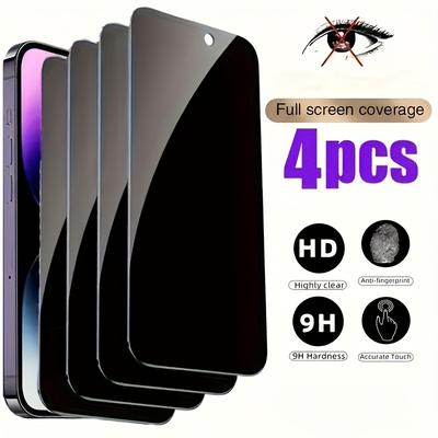 TEMU 4-pack Mxztsa Tempered Glass Privacy Screen Protector For Iphone 11/12/13/14/15/16 Series, , Anti-, 9h Hardness, , -resistant With Privacy Features