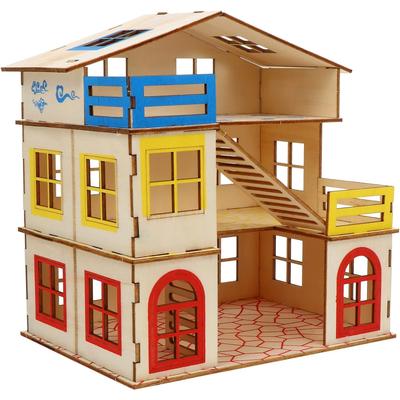 TEMU 1pc Wooden Hamster Castle - Natural Playground & Nesting Habitat Cage Accessory For Squirrels, Mice, And Small Animals, Animal Nesting, Squirrel Hamster