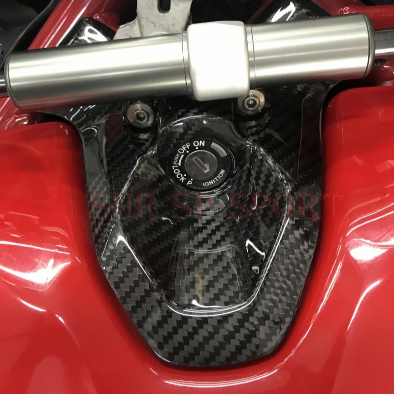 Für Ducati 848 1098 1198 Schlüssel Zündschloss Abdeckung Schutz Verkleidung Volle Carbon Faser 100% Image