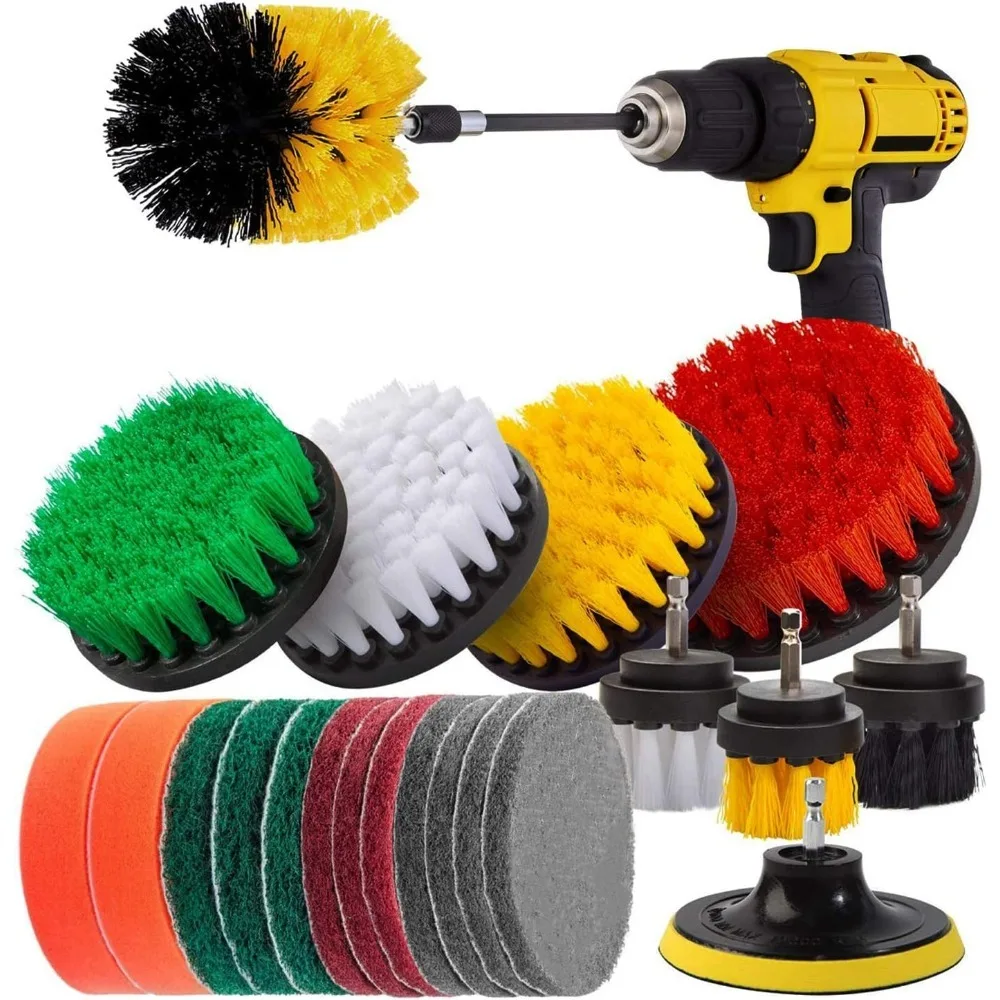 Elektrisches Reinigungsbürsten-Set zum Reinigen von Zement-Schlammfliesen, Waschbecken, Badewannen, Böden, Badezimmer und Küchen, Reinigungsmittel Image