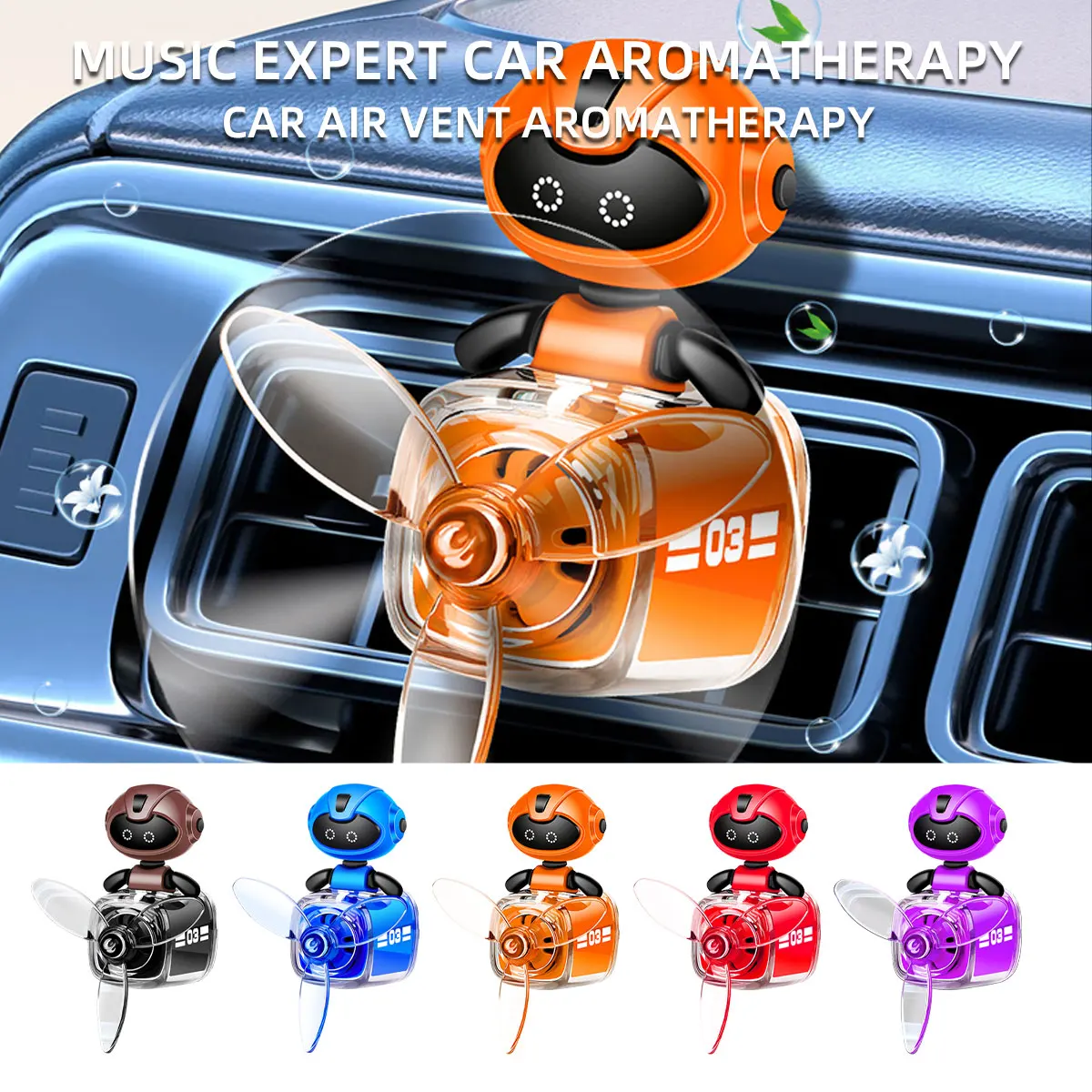 Music Man Auto-Luftauslass, Aromatherapie, solide Aroma-Entlüftung, Duftdiffusor, Zubehör, Auto-Lufterfrischer, Dekorationen, Ozean Image