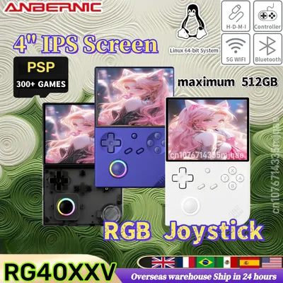 ANBERNIC RG 40XXV Retro-Handheld-Spielekonsole, 64-Bit-Linux, 4,0-Zoll-IPS-Bildschirm, RGB-Joystick, Image