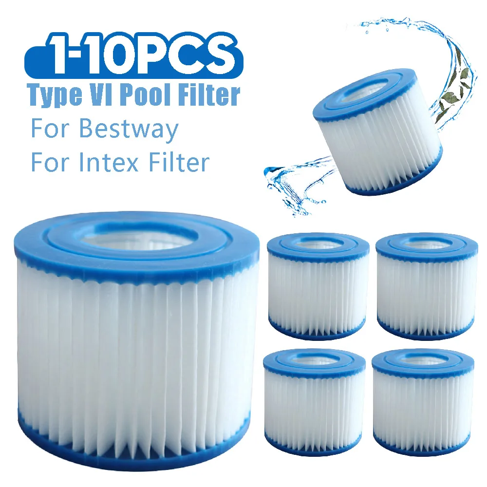 1-10 stücke Ersatz-Schwimmbad filter passend für bestway flowclear Größe vi Filter patrone lay-z-spa-miami vegas Palmen federn Image