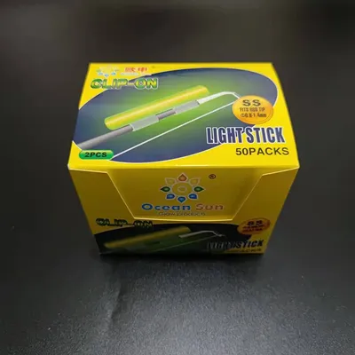 50packs (100pcs) SS S M L XL XXL Night Fishing Luminous Fluorescent Light stick Snap Clip On Fishing Rod Tip Glow Stick A622
