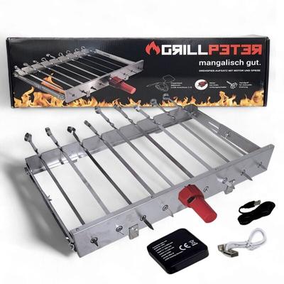 Grillpeter - Schaschlik Spießdreher für 9 Spieße Motor Powerbank usb Spieße Image
