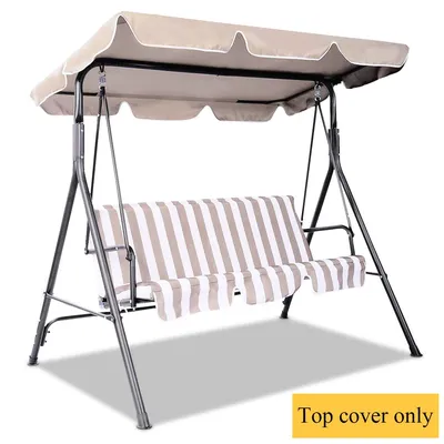 GOFLAME Replacement Canopy For Swing Seat 2 & 3 Seater Sizes 114 x 168cm-Beige