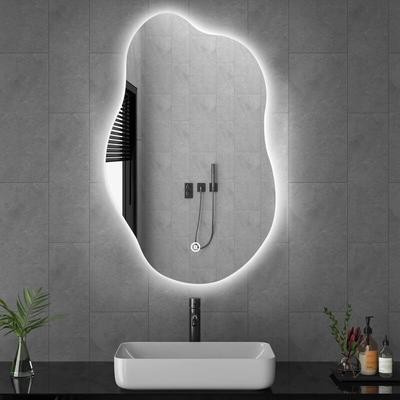 Boromal - Unregelmäßiger led Rahmenloser Spiegel 52x85cm, Asymetrischer Wandspiegel mit Beleuchtung Image