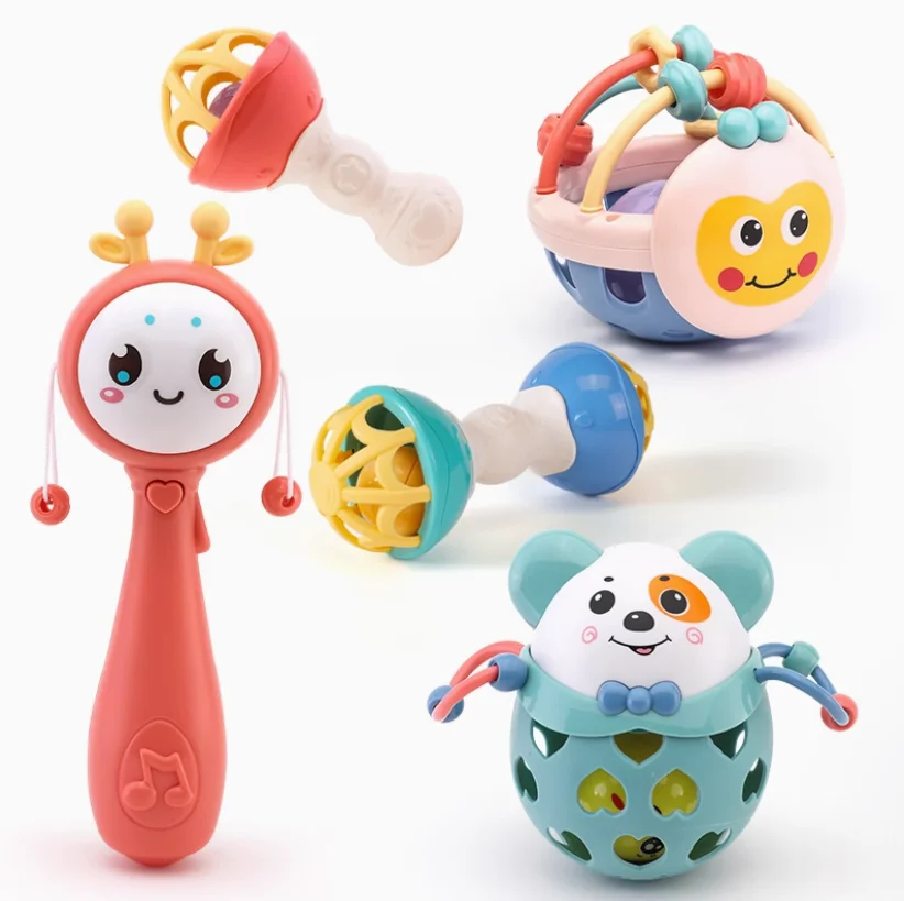 Hochets pour bébé de 0 à 12 mois, jeux pour bébé de 0 à 12 mois, anneau de dentition sensoriel pour nouveau-né, jouets de développement éducatif pour bébés de 1 à 2 ans