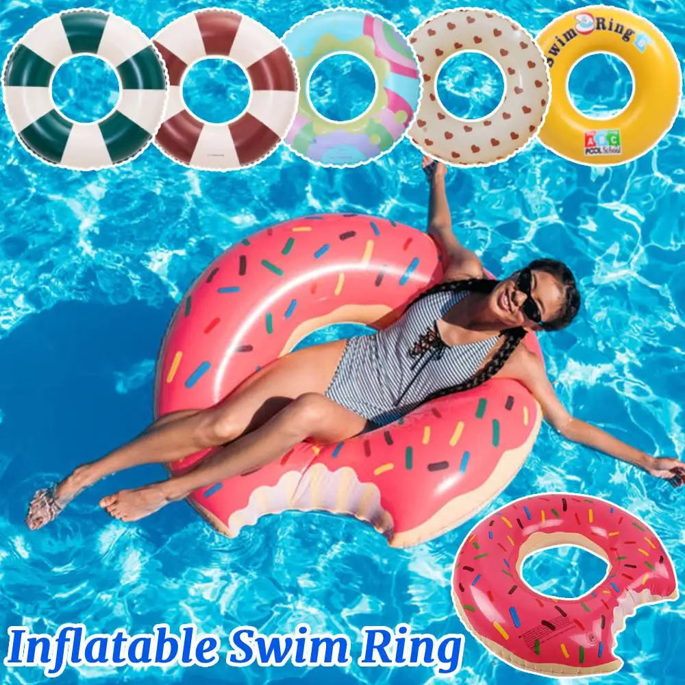 Flotteurs de piscine gonflables pour adultes et enfants, tube de natation, anneaux flottants épais, anneau de natation d'été, fête de plage en plein air, jouets de piscine