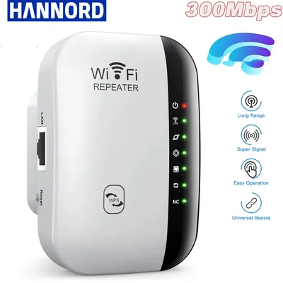 Hannord 300Mbps Wireless WiFi Repeater WiFi Extender Amplifier Booster Router 802.11N WPS Long Range