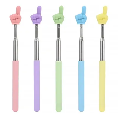 2025New Stainless Steel Teaching Pointer Telescopic Rod Finger Design Teaching Stick Finger Reading