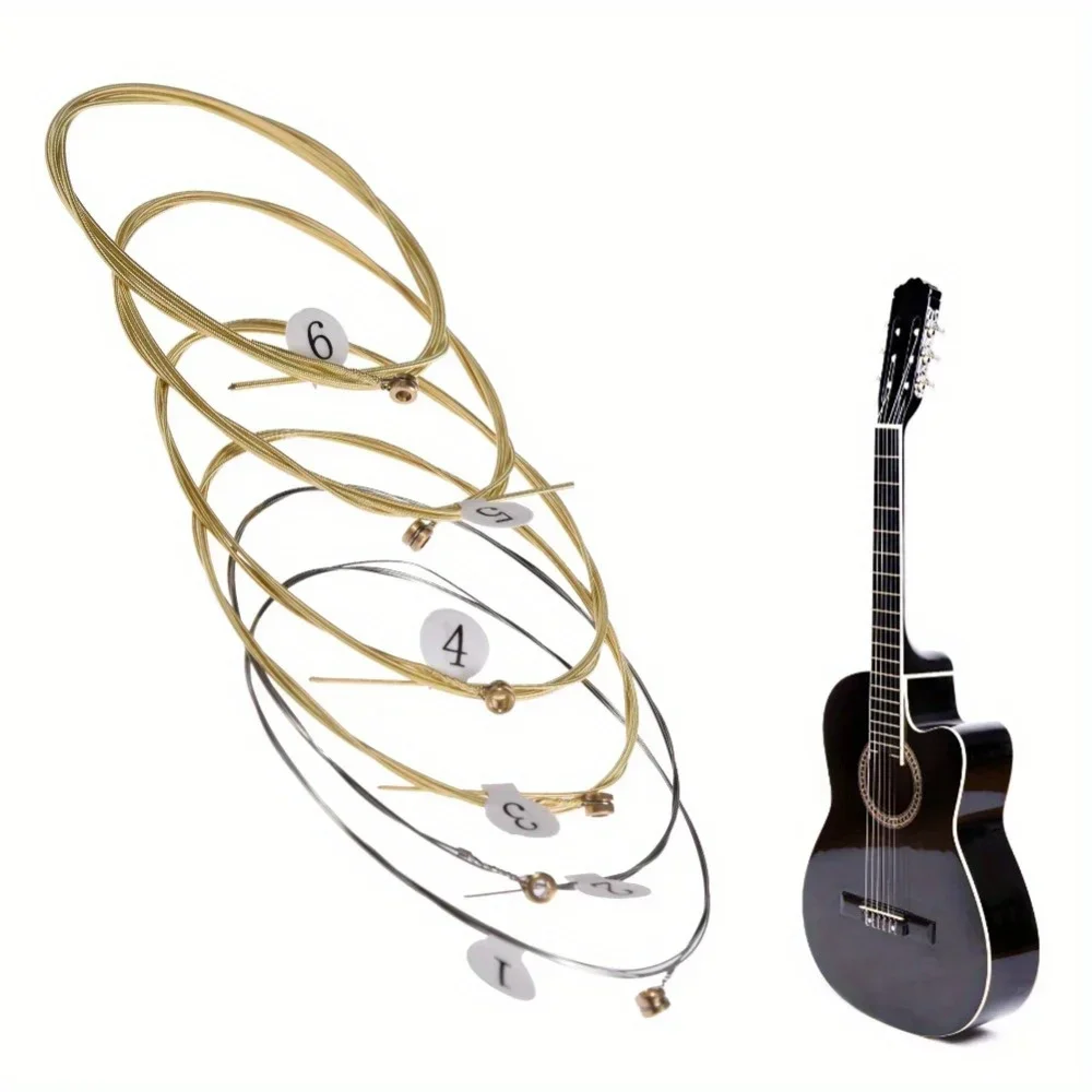 6 pz/set Corde Per Chitarra Acustica Universali Corde Con Nucleo In Acciaio Esagonale In Ottone per Strumenti Musicali Corde Per Chitarre Parte Della Chitarra