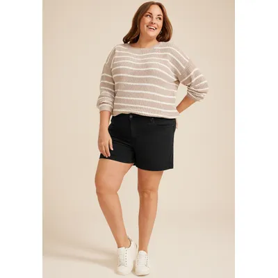 Maurices Plus Size Jeans Women's Jeans Black High Rise 5In Shorts Size 22W