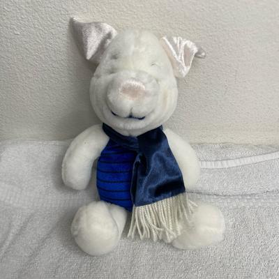 Disney Toys | Disney Winnie The Pooh Winter White Piglet 12" Plush Holiday Collectible | Color: Blue/White | Size: Osg