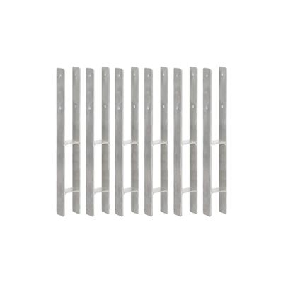 vidaXL Pfostenträger 6 Stk. Silbern 7×6×60 cm Verzinkter Stahl Image