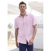 Kurzarmhemd H.I.S, Herren, Gr. XXL (45/46), N-Gr, rosa, Web, Obermaterial: 100% Baumwolle, unifarben, casual, regular fit, Rundhals, Kurzarm abgesteppte Kante, Hemden, mit Kentkragen, Oxford-Qualität aus reiner Baumwolle