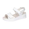 Keilsandalette WALDLÄUFER "H-DINA", Damen, Gr. 4,5 (37,5), silber (silberfarben), Nappaleder, metallic, Basic, Schuhe, Sommerschuh, Klettschuh, Bequemschuh in Komfortweite H (= sehr weit)