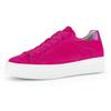 Plateausneaker GABOR "FLORENZ", Damen, Gr. 36, pink, Ziegenveloursleder, sportlich, Schuhe, Freizeitschuh, Halbschuh, Schnürschuh mit dezenten Ziernähten
